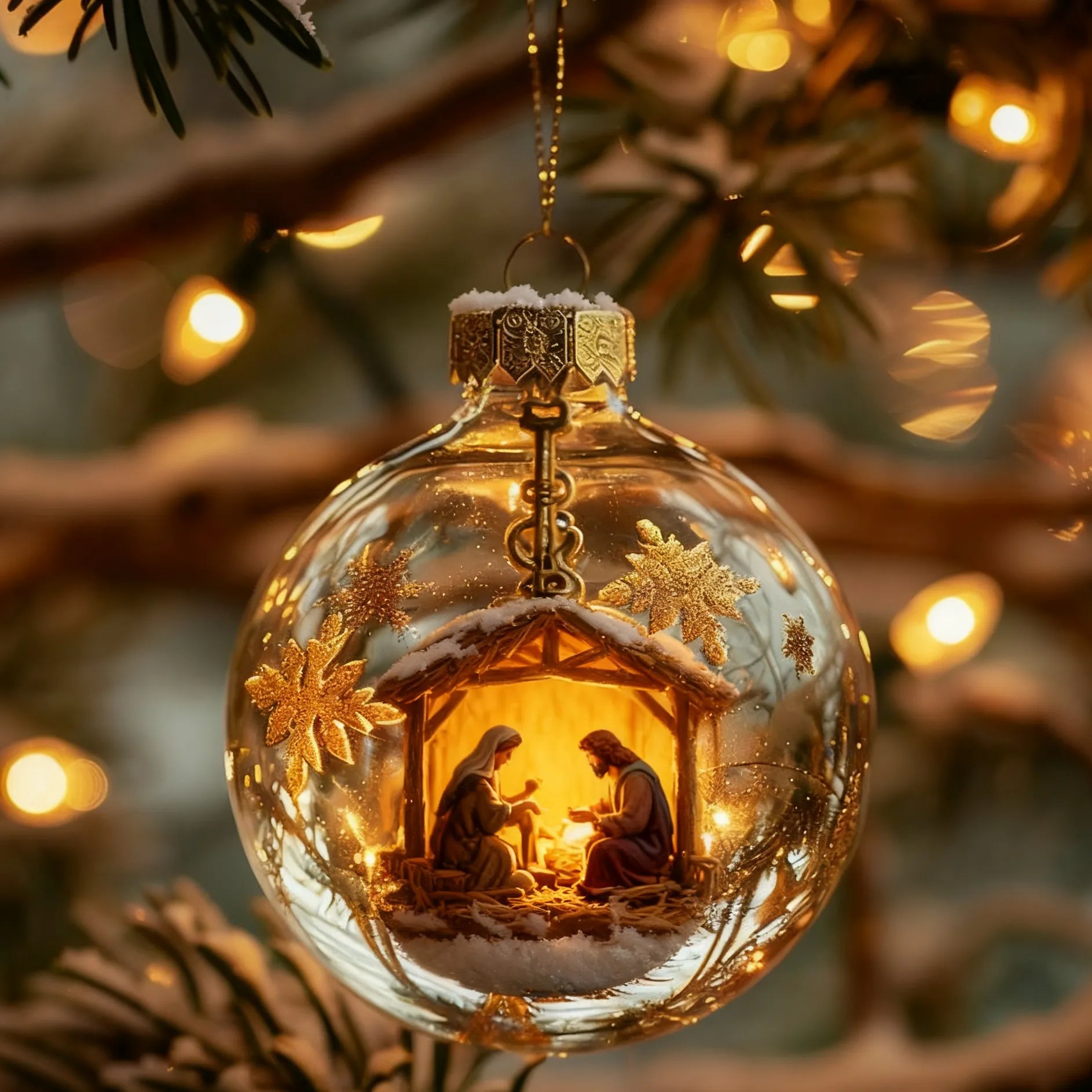 Jesus Birth Christmas Ball Ornament