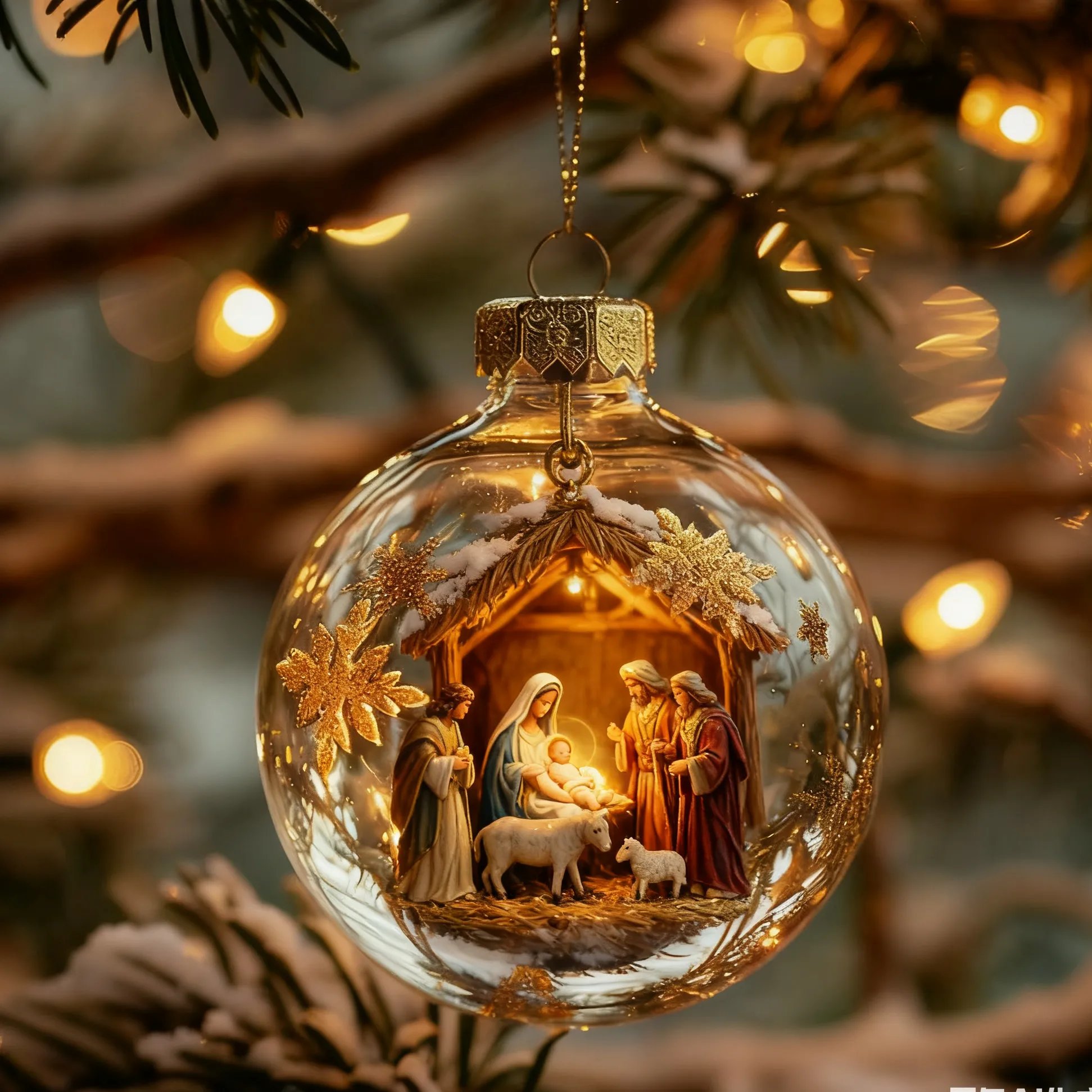 Jesus Birth Christmas Ball Ornament