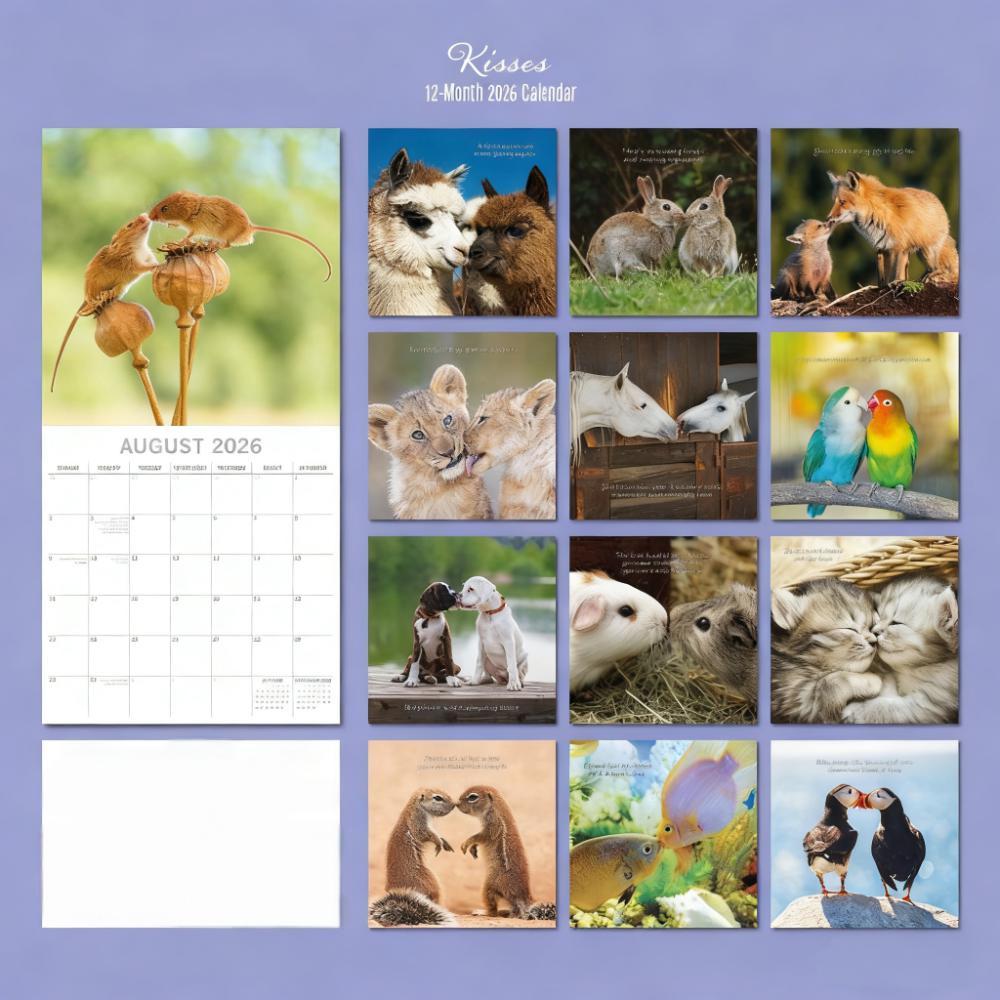 💋Kisses Square Wall Calendar 2026