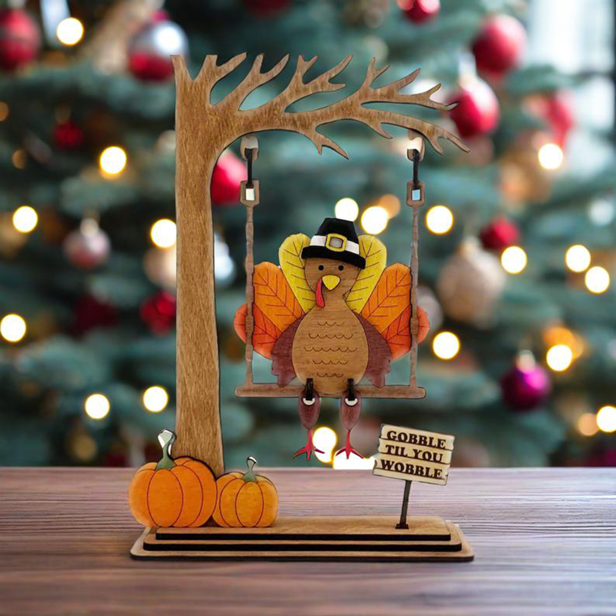 🎄🎅Charming Wooden Christmas Swinger Decor - Holiday Fun
