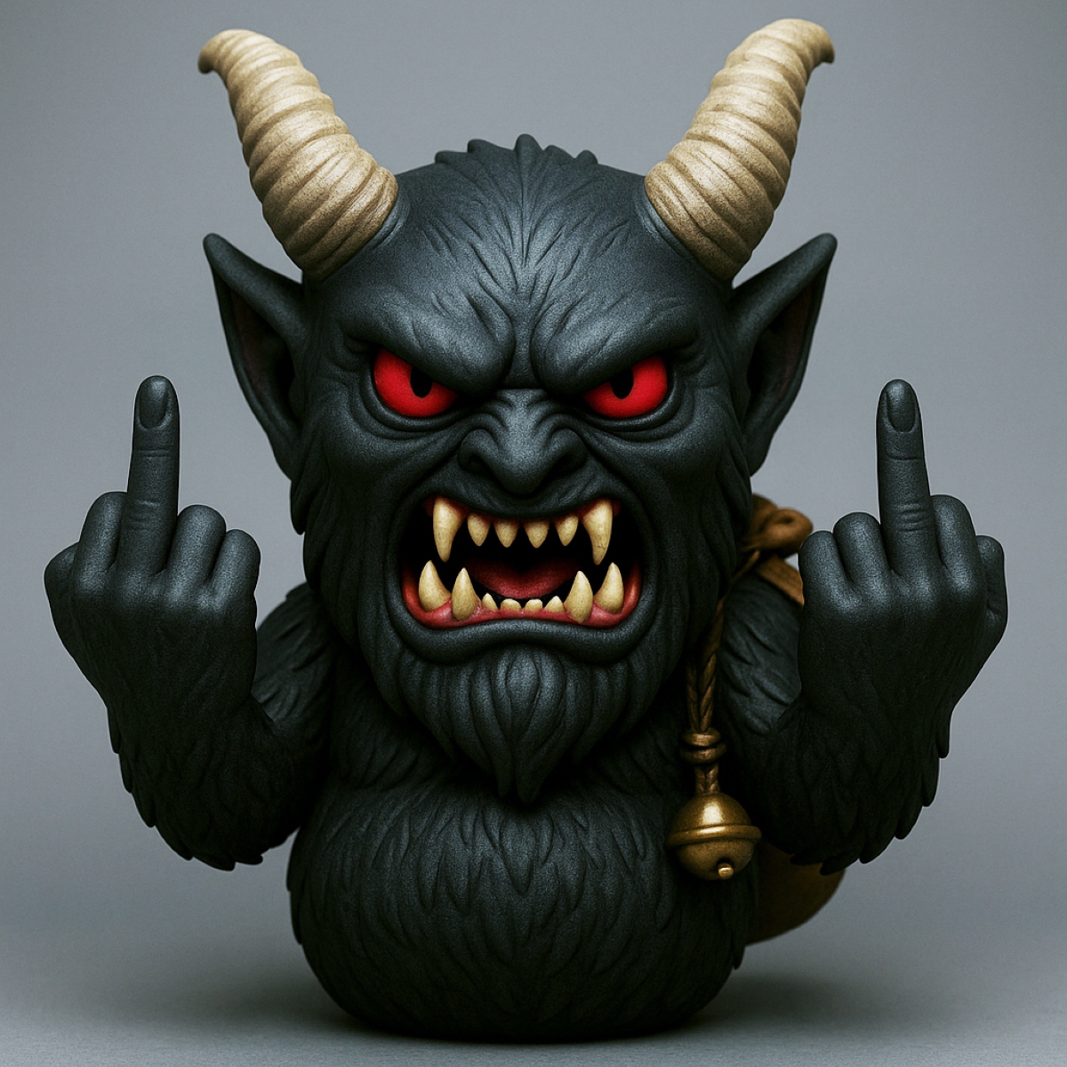 Krampus Middle Finger Figurine