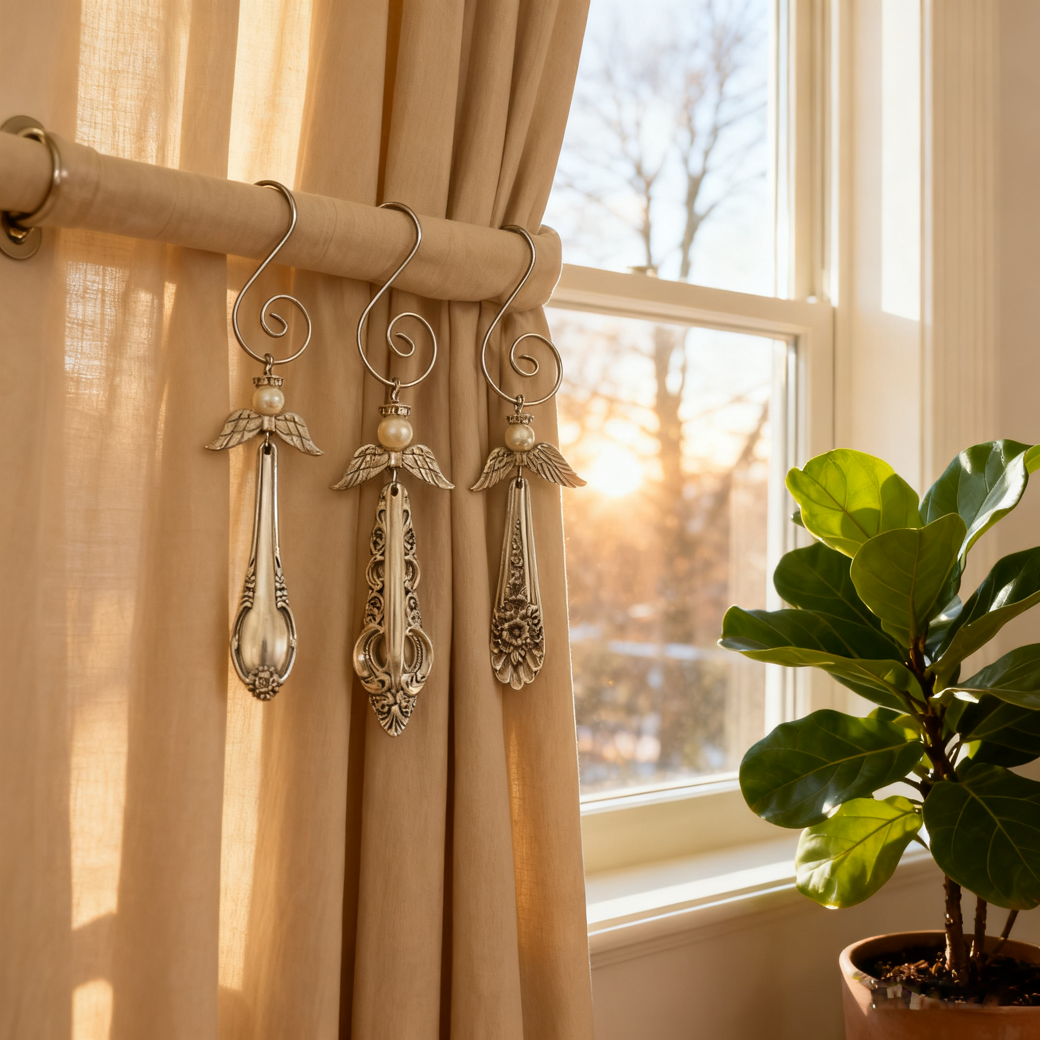 🌟 Vintage Silverware Angel Christmas Ornament🏡