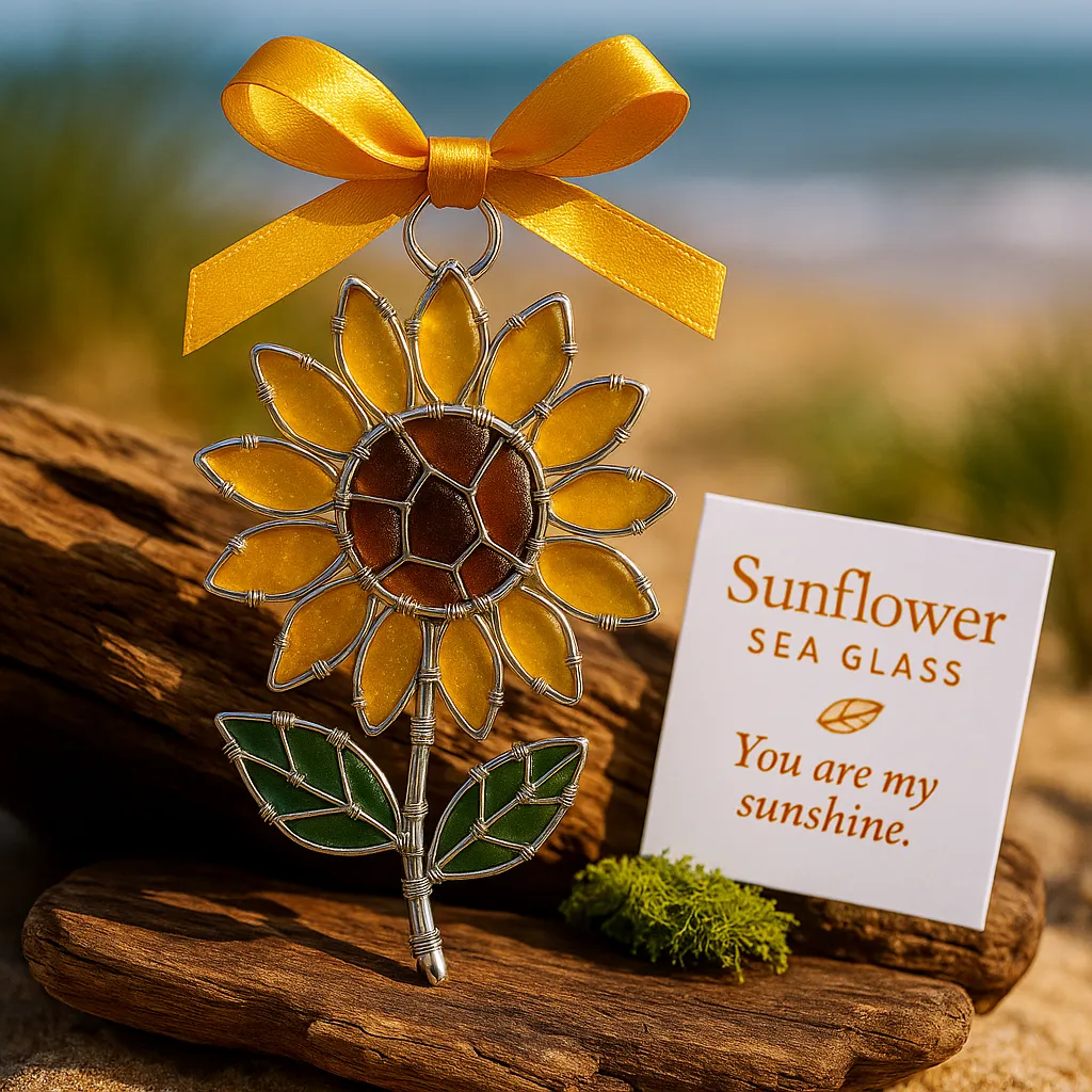 🌻Sunflower Sea Glass Ornament💌