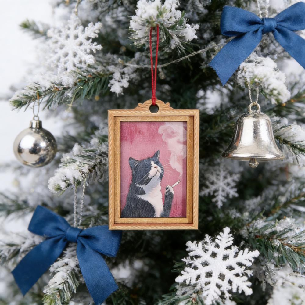Funny Cat Framed Ornament