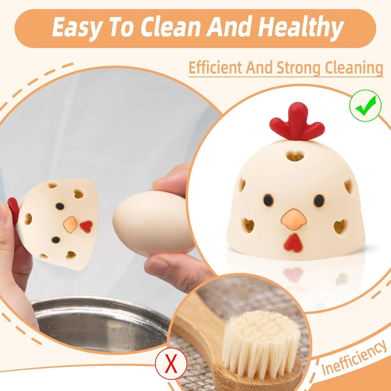 🐔 Cute Chicken Egg Scrubber