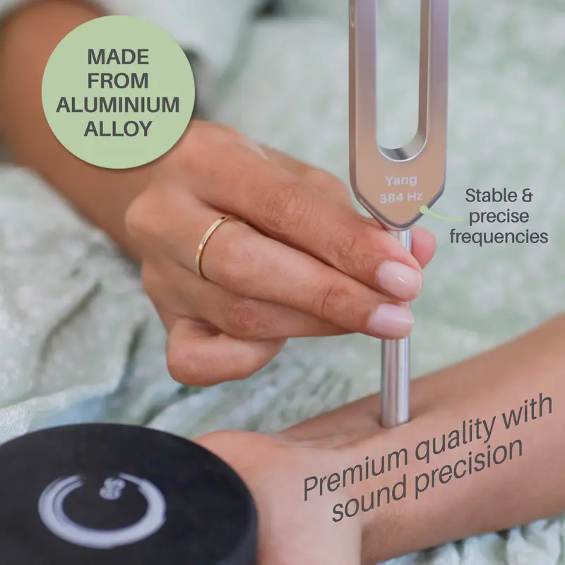 Resonance Sound Healing Tuning Fork Set – 128Hz, 136.1Hz, 256Hz, 384Hz with Activator – Sound Therapy for Stress Relief, Deep Relaxation & Chakra Balancing $ 39.99