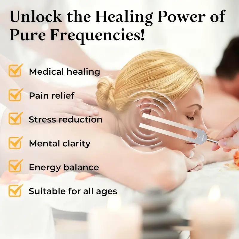 Resonance Sound Healing Tuning Fork Set – 128Hz, 136.1Hz, 256Hz, 384Hz with Activator – Sound Therapy for Stress Relief, Deep Relaxation & Chakra Balancing $ 39.99