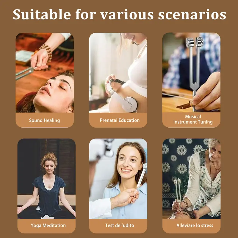 Resonance Sound Healing Tuning Fork Set – 128Hz, 136.1Hz, 256Hz, 384Hz with Activator – Sound Therapy for Stress Relief, Deep Relaxation & Chakra Balancing $ 39.99