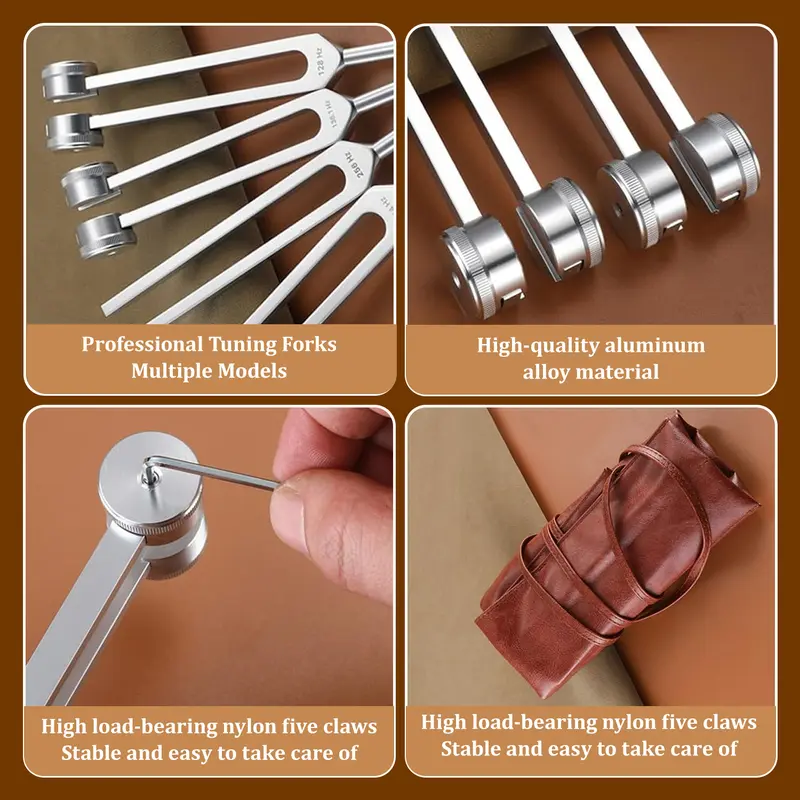 Resonance Sound Healing Tuning Fork Set – 128Hz, 136.1Hz, 256Hz, 384Hz with Activator – Sound Therapy for Stress Relief, Deep Relaxation & Chakra Balancing $ 39.99