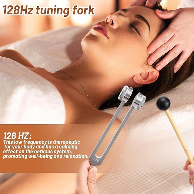 Resonance Sound Healing Tuning Fork Set – 128Hz, 136.1Hz, 256Hz, 384Hz with Activator – Sound Therapy for Stress Relief, Deep Relaxation & Chakra Balancing $ 39.99