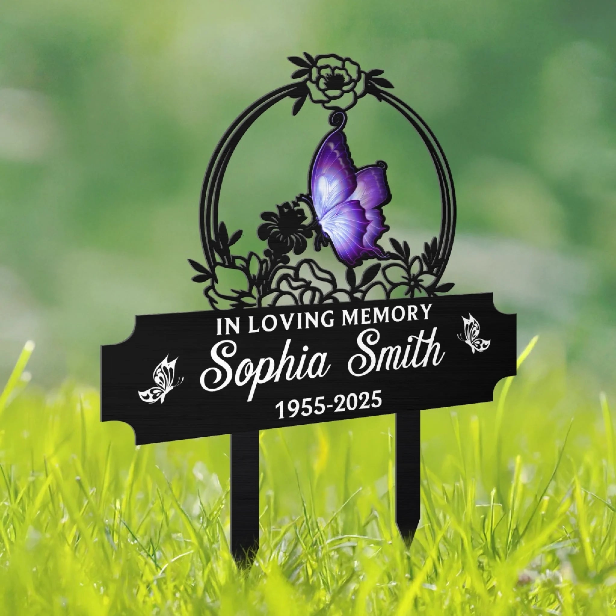 🐦 Personalized Memorial Garden Stake - Butterfly & Cardinal Remembrance Decor