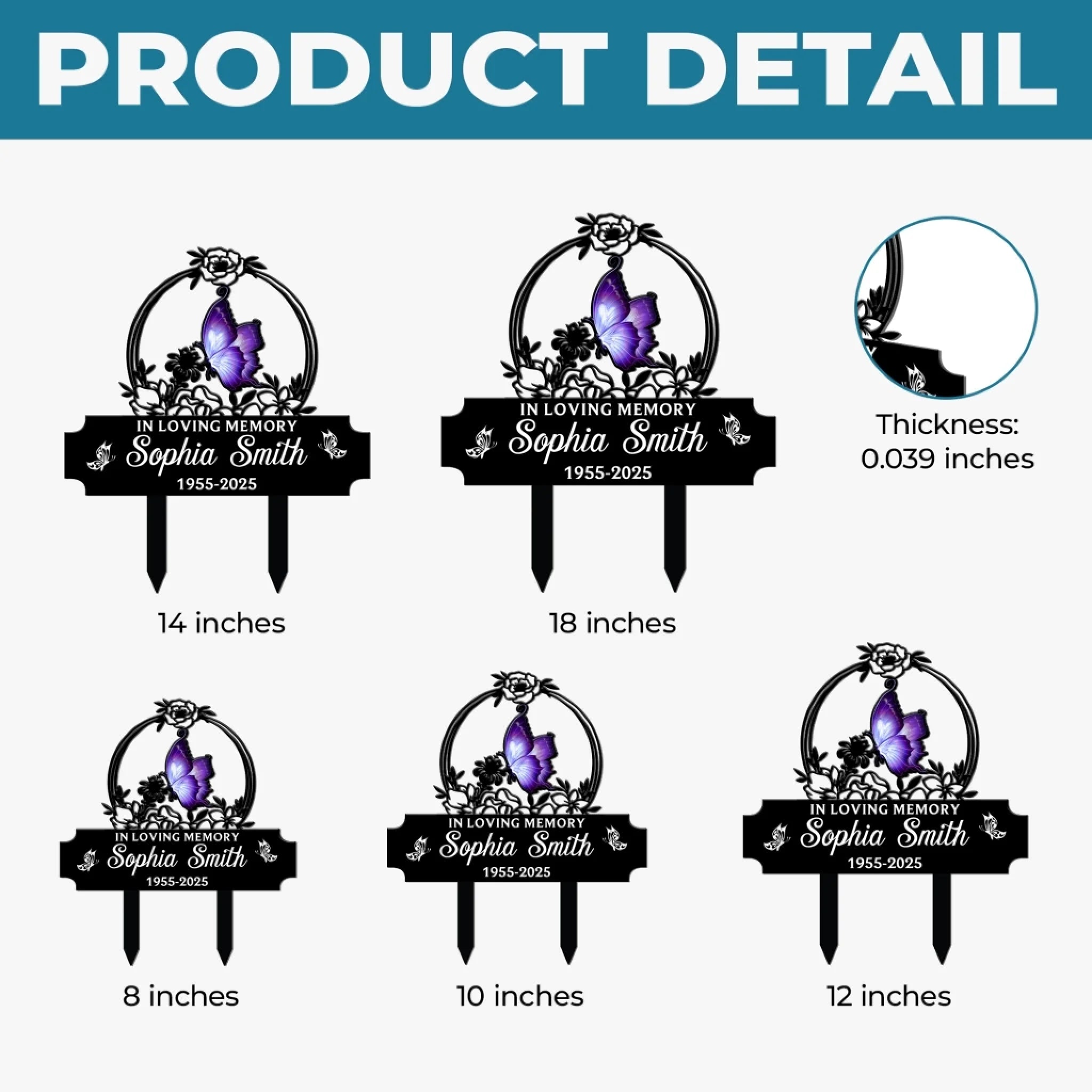 🐦 Personalized Memorial Garden Stake - Butterfly & Cardinal Remembrance Decor