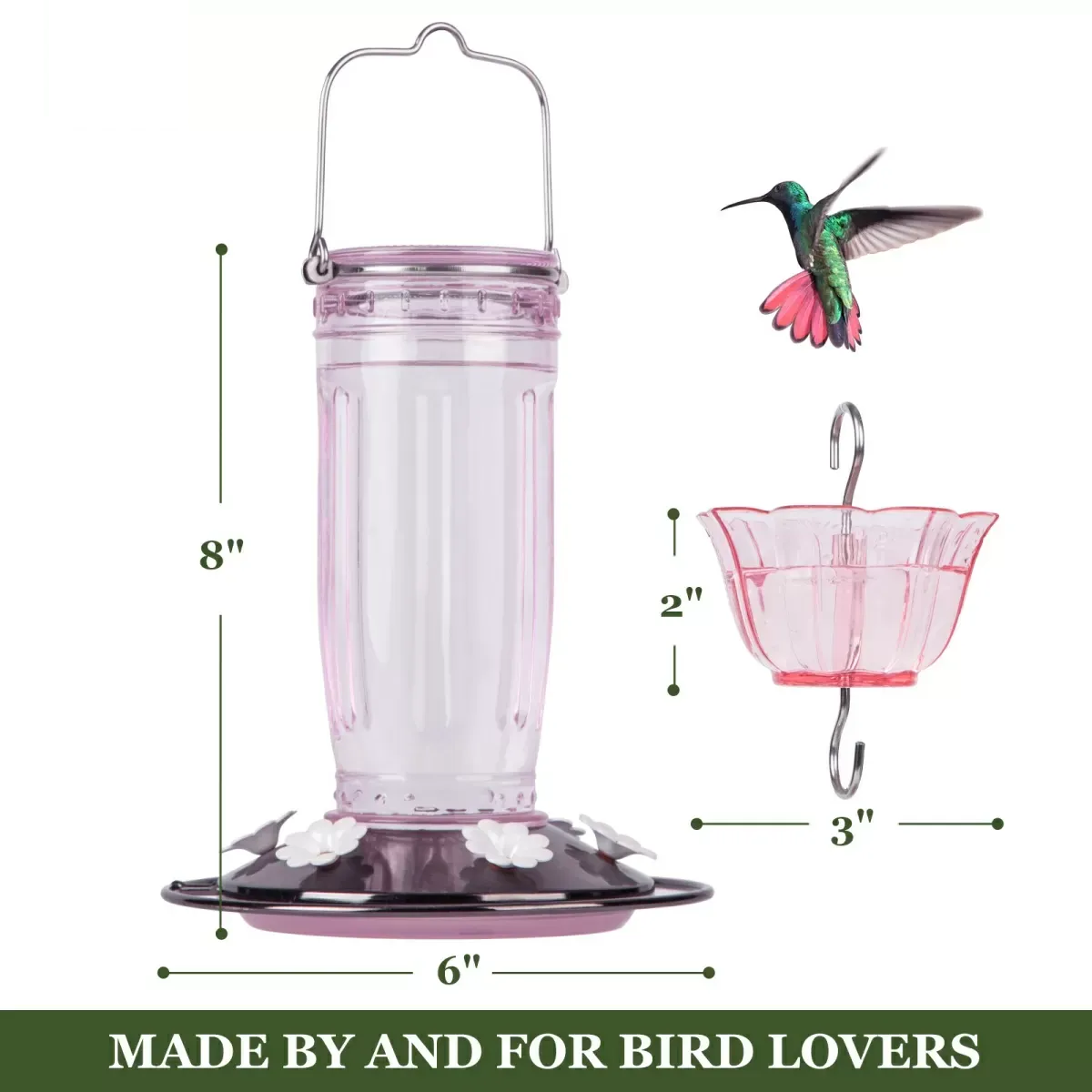 🐦 Hummingbird Glass Nectar Feeder