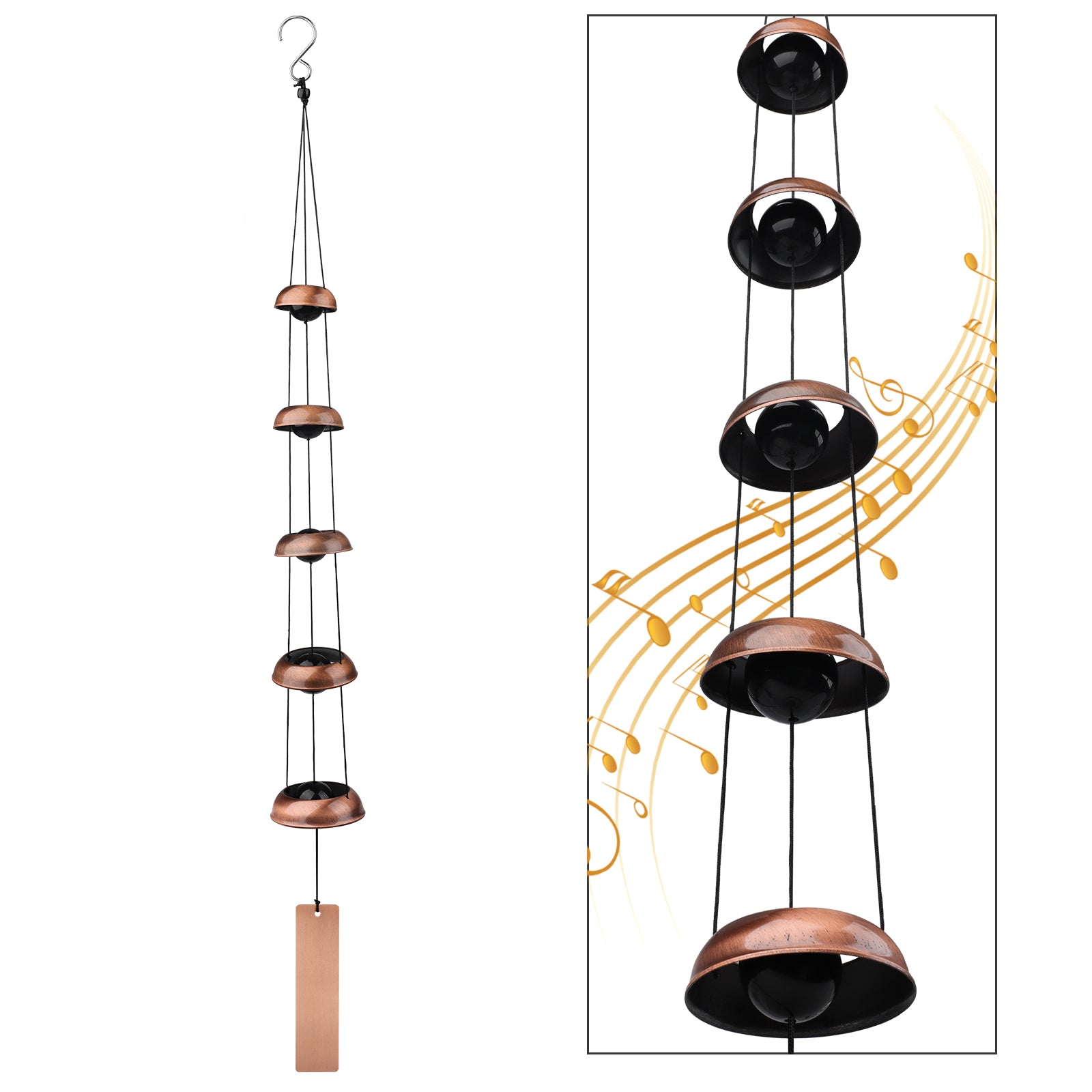 🎐5-Tier Pagoda Wind Chime | Vintage Bronze Soothing Melody for Patio & Garden