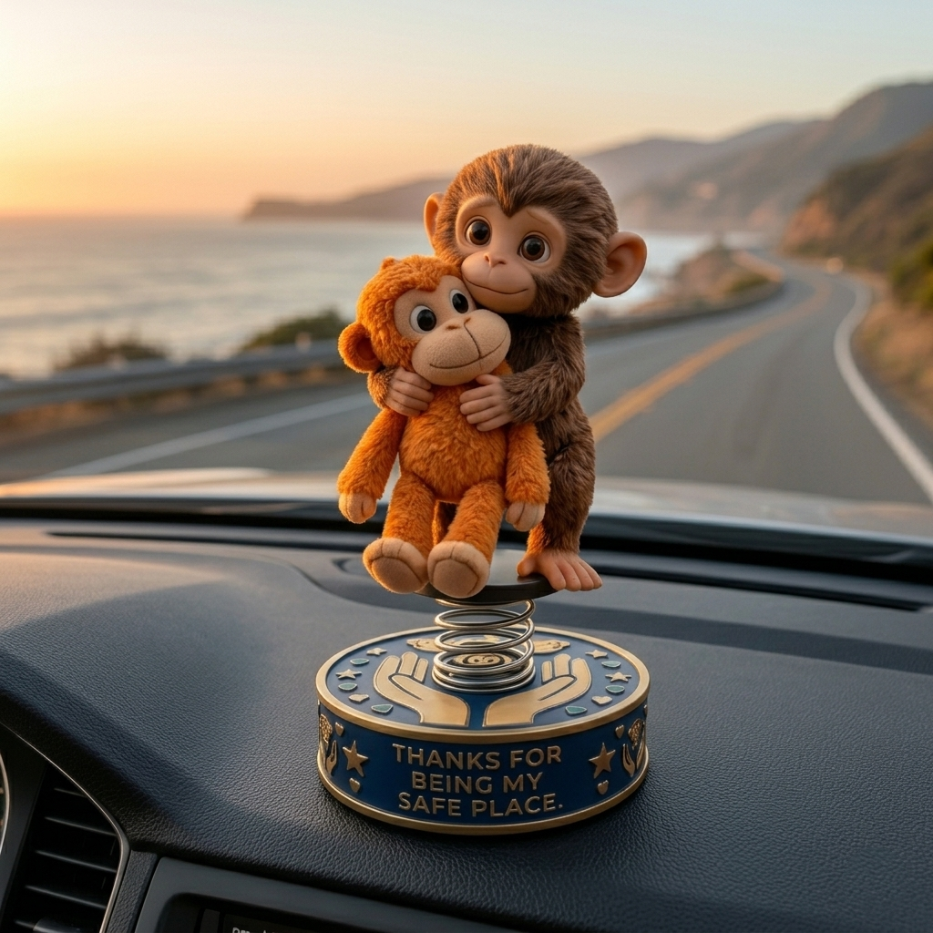"My Safe Place" Monkey Bobblehead