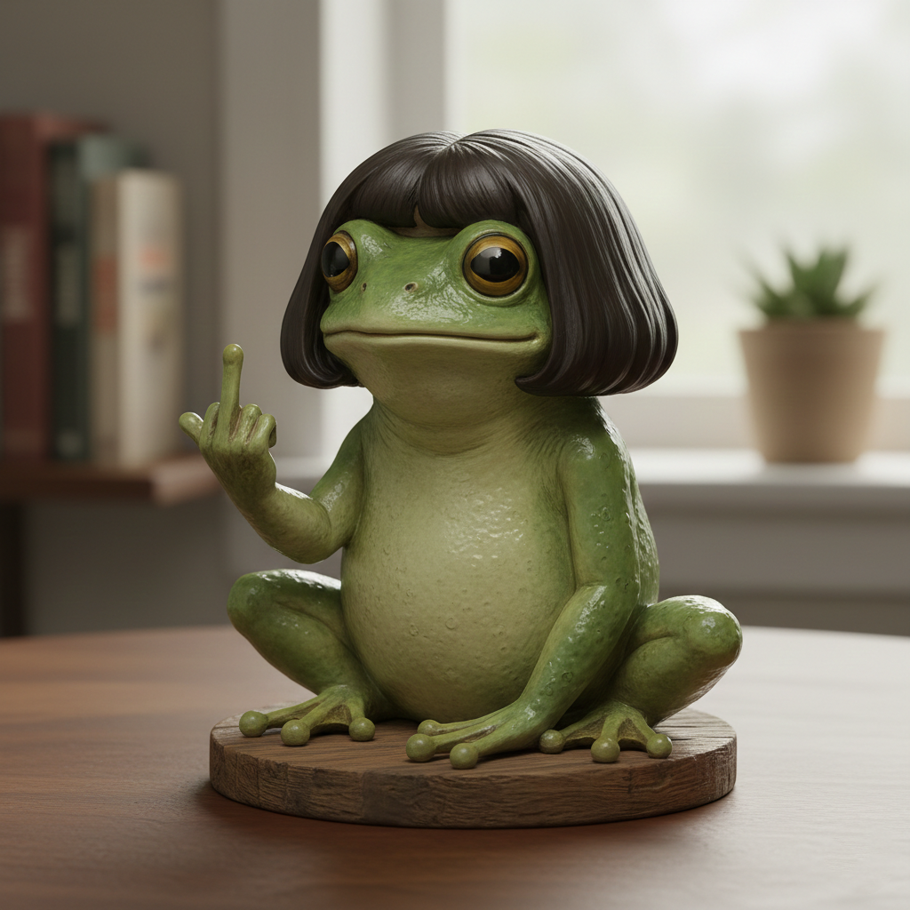Bob-Cut Frog Statue