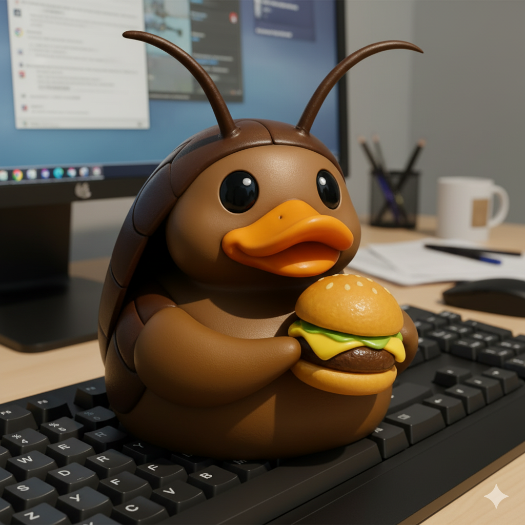The Burger-Loving Duck-Bug Hybrid 🍔🦆