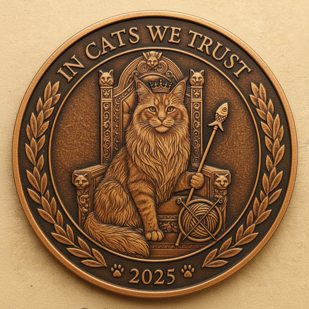 🐱 Medieval Majesty: Crowned Cat Collector Coin