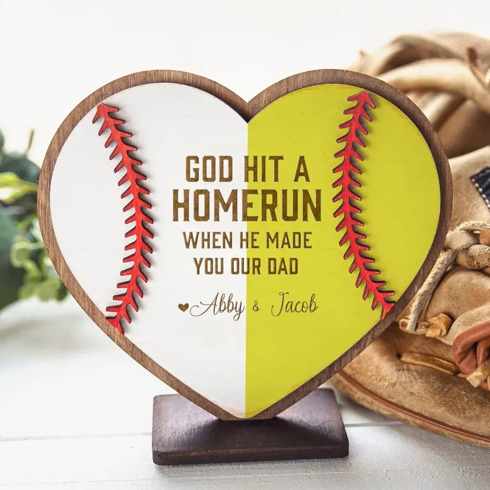 God Hit a Homerun Personalized Baseball Sign