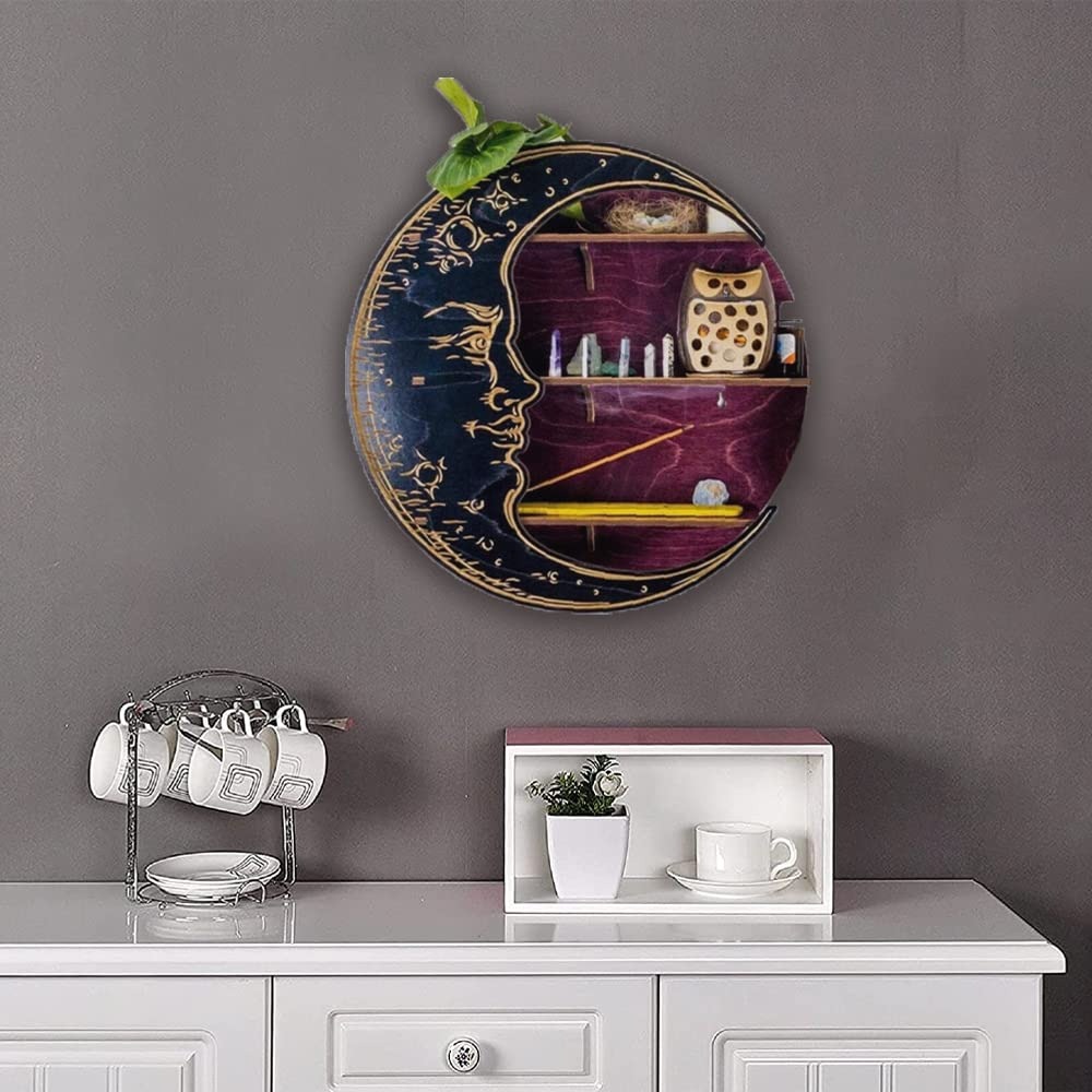 🔥Hot Sale 50% Off🔥 Wooden Moon Shelf Decoration Gift