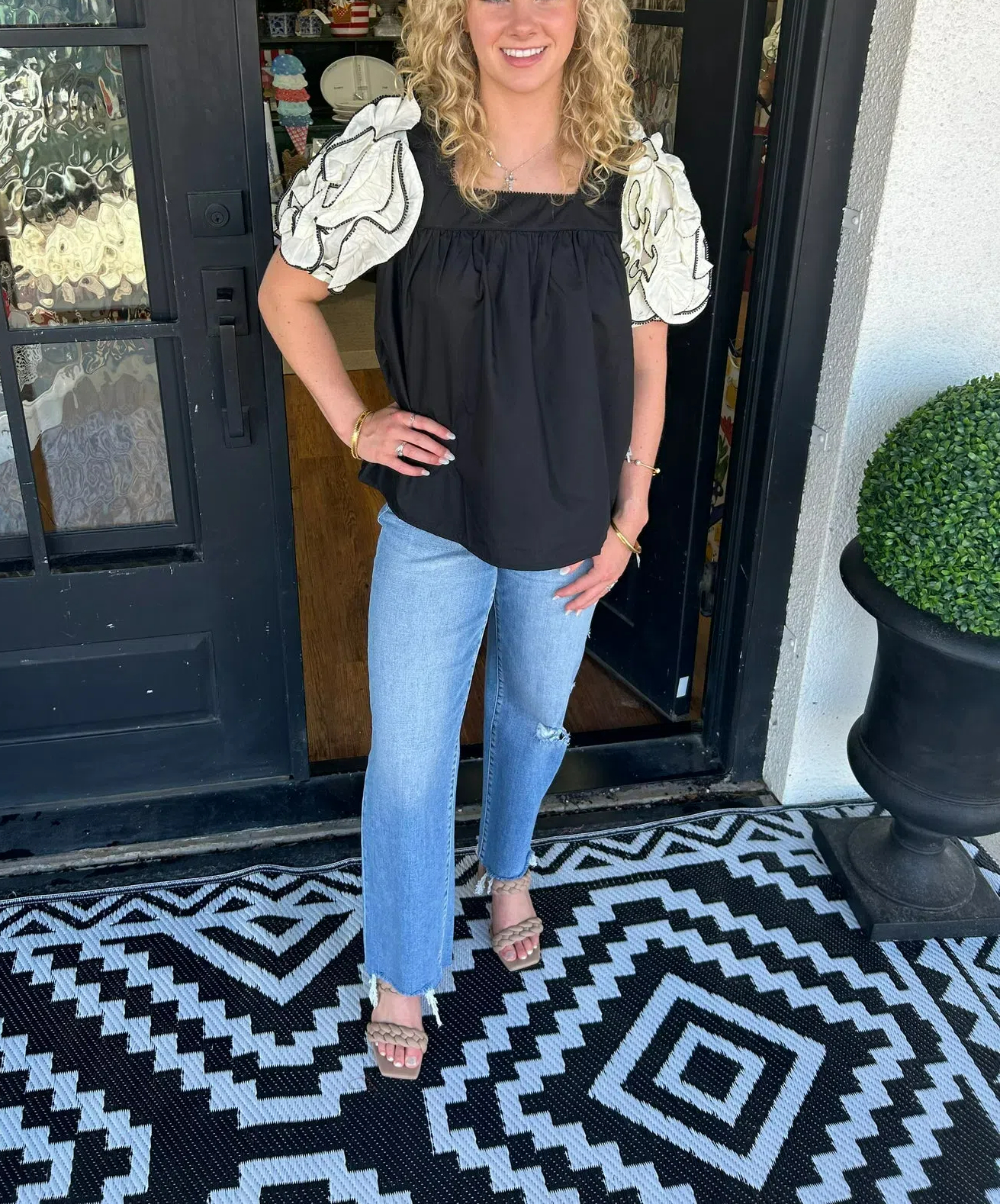 Ruffle Sleeve Top(Buy 2 Free Shipping)