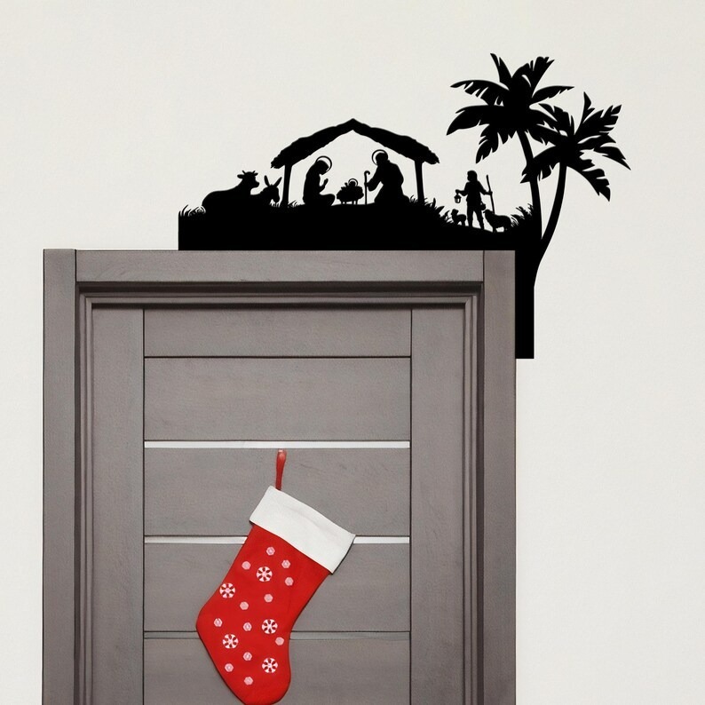 🌲2024 Christmas Gift 50% Off--Metal Nativity Scene Door Topper