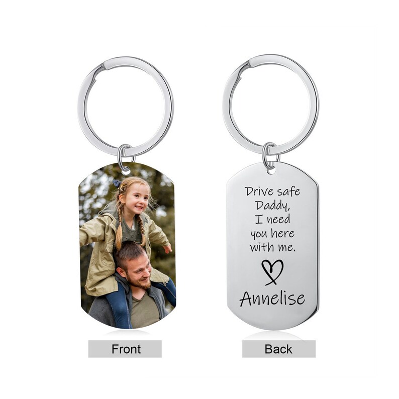 🔥Father's Day Hat Sale---Personalized Picture Drive Safe Keychain for Daddy