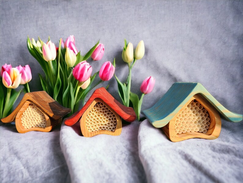 🐝Colored Handcrafted Mason Bee Hotel