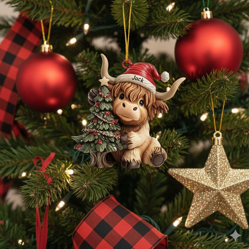 Personalized Highland Cow Ornament