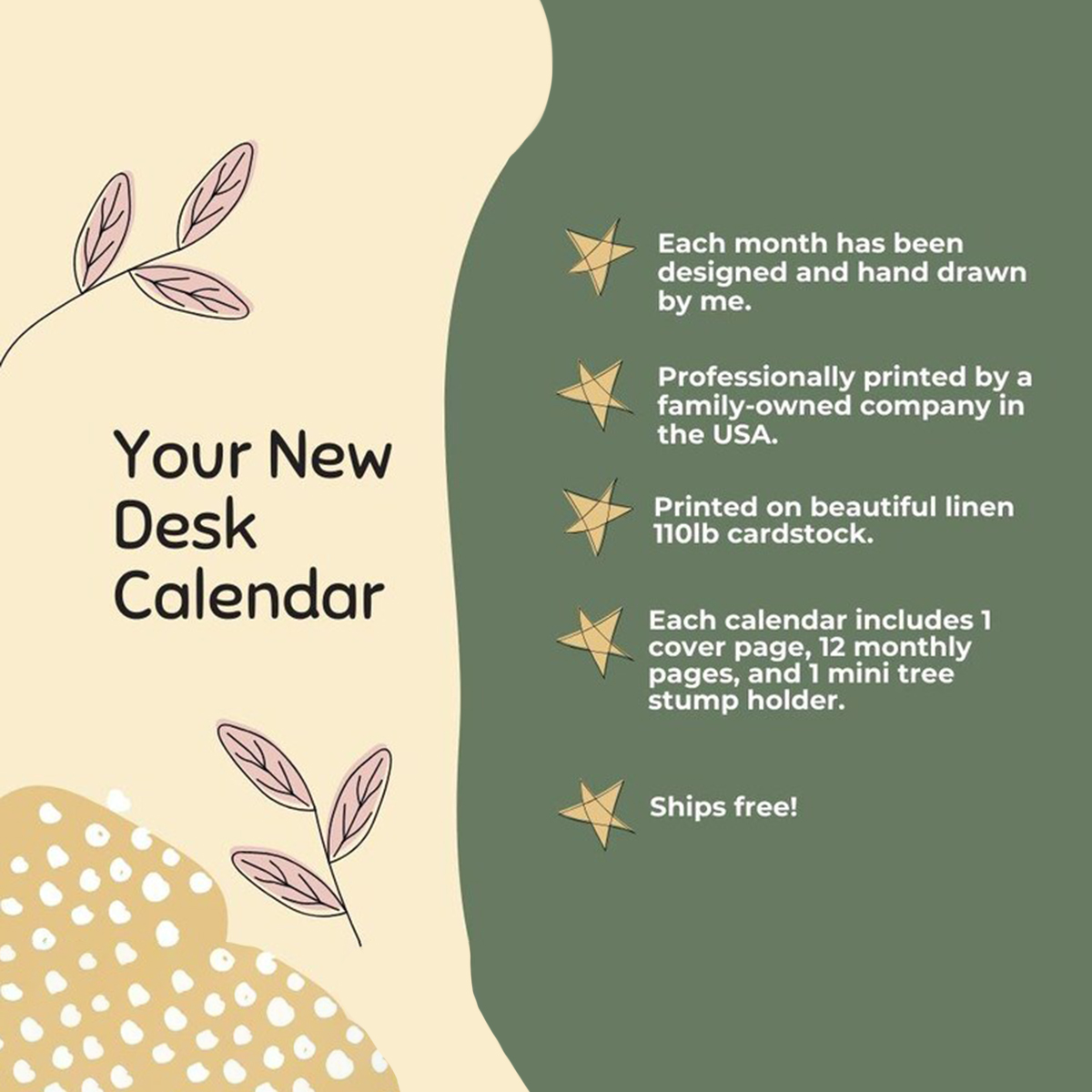 🐦2025 Hand Drawn Bird-ThemedDesk Calendar