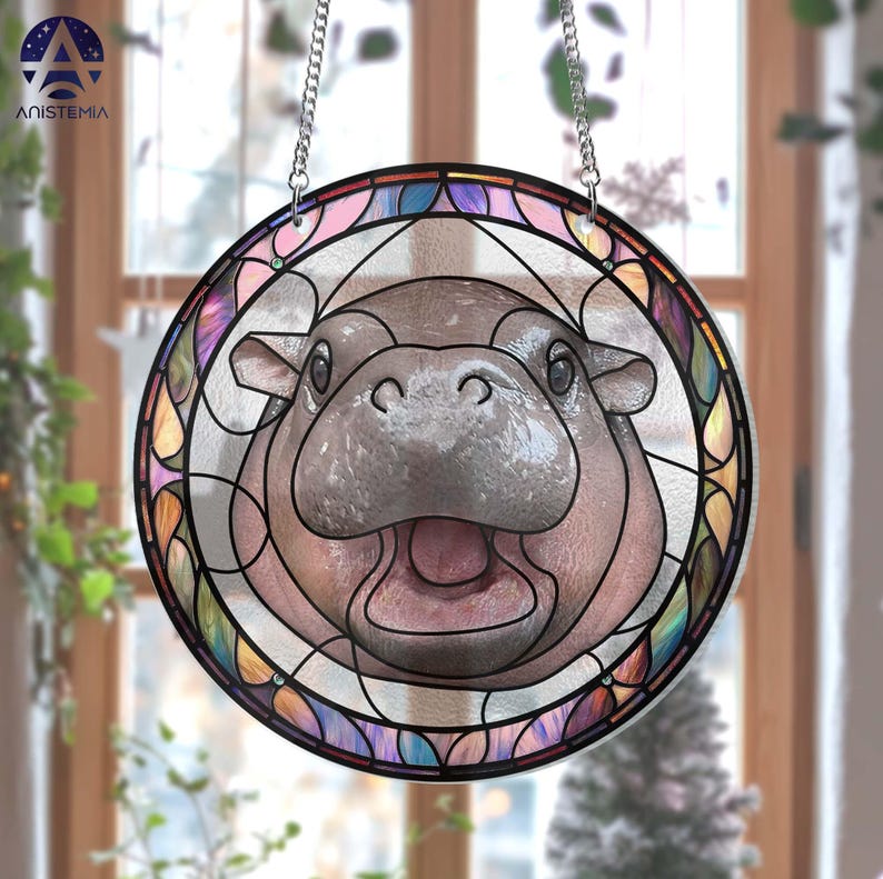 Moo Deng Suncatcher
