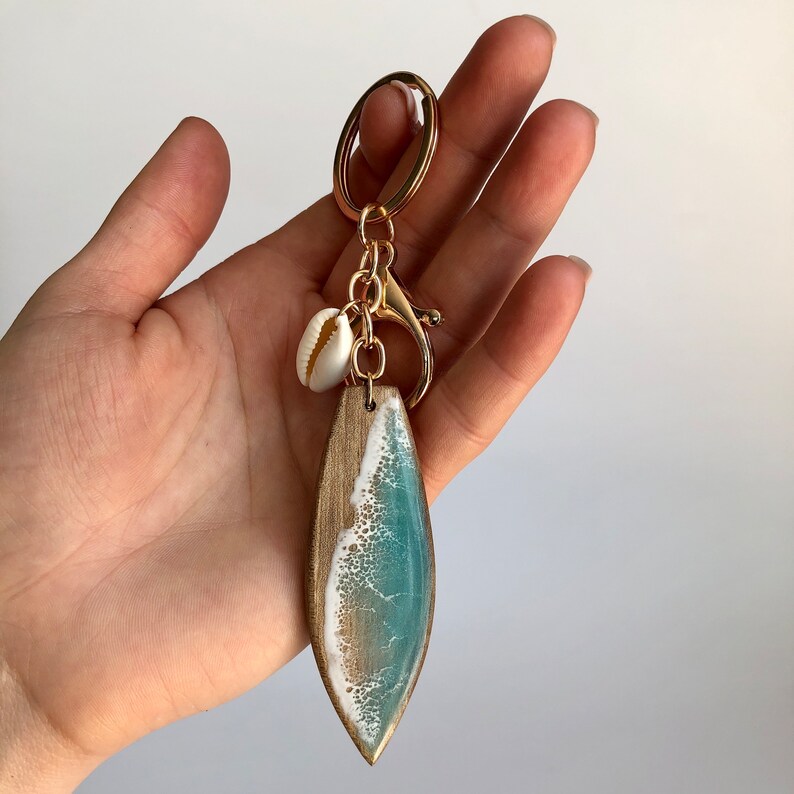 🌊Small surfer Engraved gift board shape with wave Hawaiian eco accessories