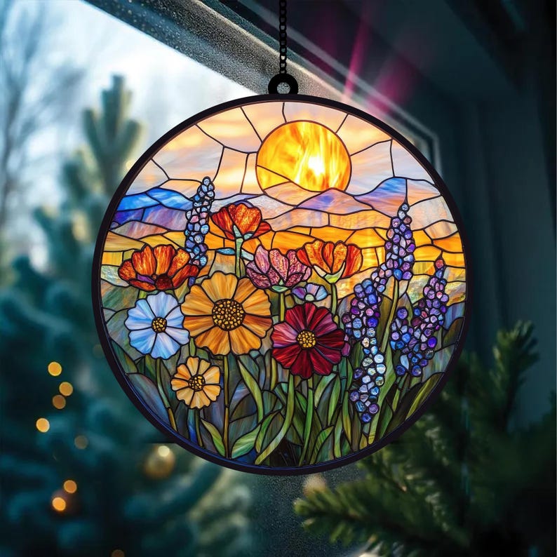 🔥🔥LAST DAY BIG SALE--Acrylic Beach Sunset Suncatcher Ornament