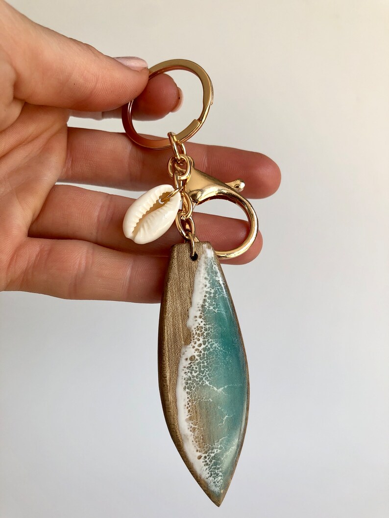 🌊Small surfer Engraved gift board shape with wave Hawaiian eco accessories