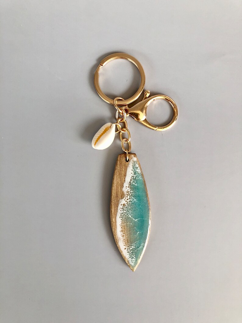 🌊Small surfer Engraved gift board shape with wave Hawaiian eco accessories