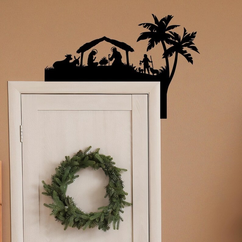 🌲2024 Christmas Gift 50% Off--Metal Nativity Scene Door Topper