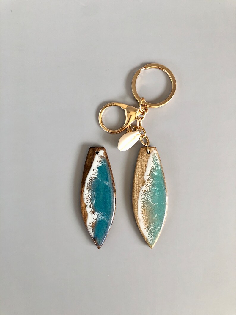 🌊Small surfer Engraved gift board shape with wave Hawaiian eco accessories