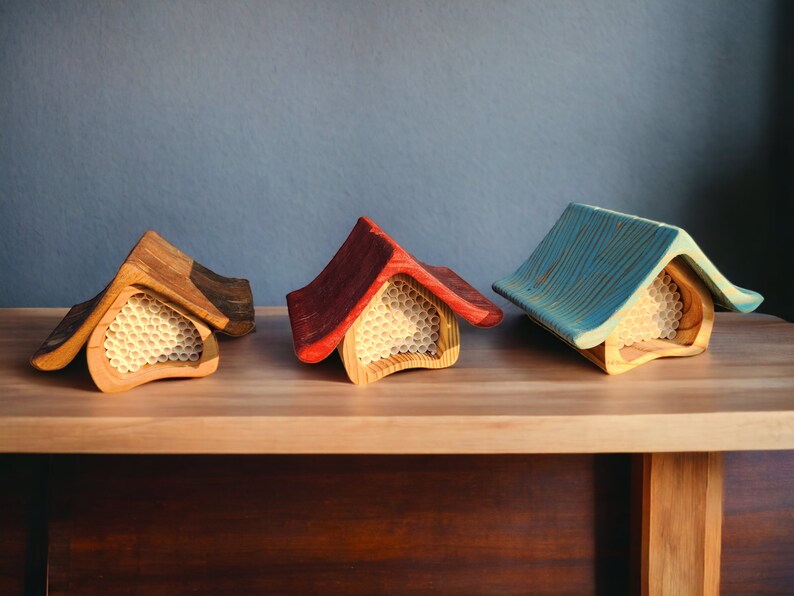 🐝Colored Handcrafted Mason Bee Hotel