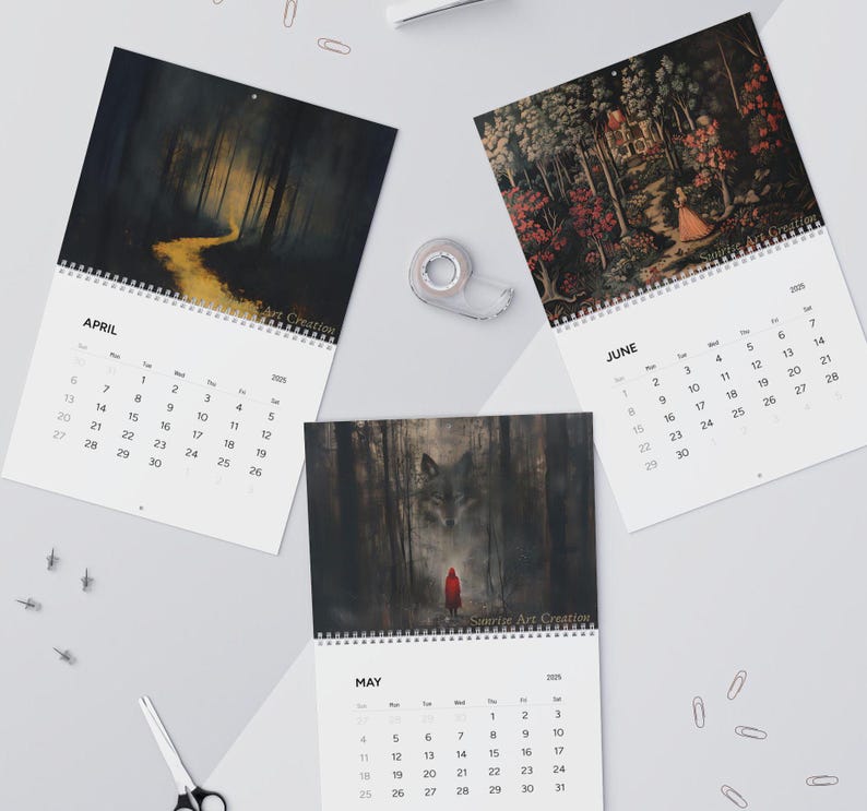 2025 Dark Academia Calendar