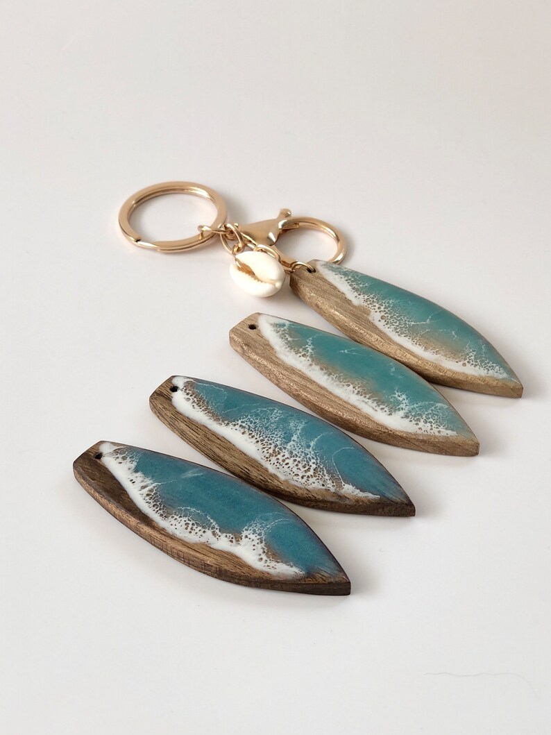 🌊Small surfer Engraved gift board shape with wave Hawaiian eco accessories