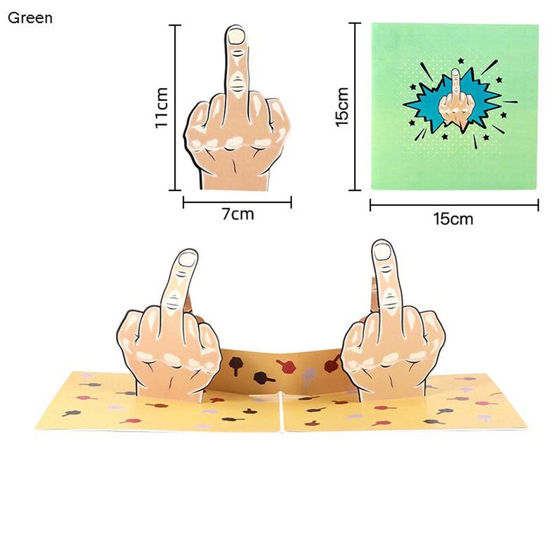 3D Funny Middle Finger Card