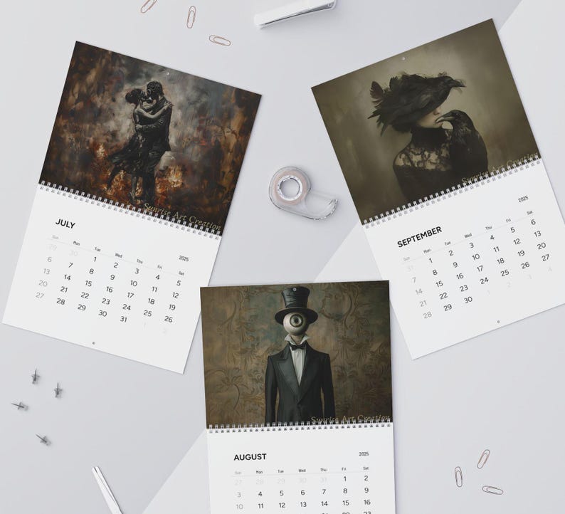 2025 Dark Academia Calendar