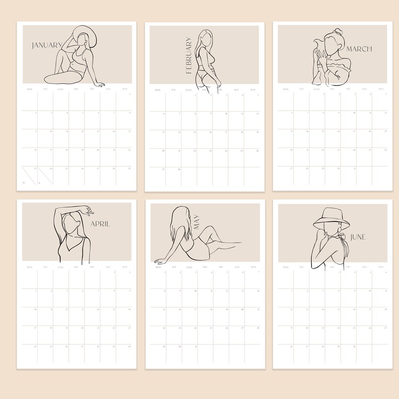 2024 Modern Women Wall Calendar 