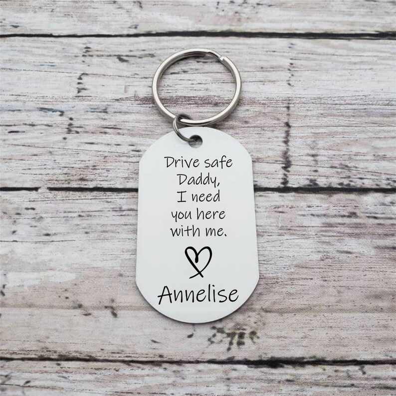 🔥Father's Day Hat Sale---Personalized Picture Drive Safe Keychain for Daddy