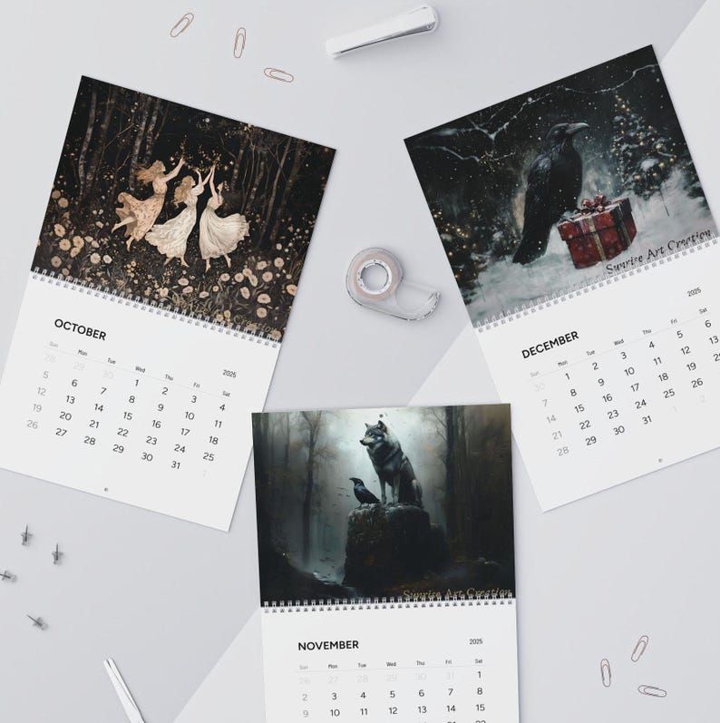 2025 Dark Academia Calendar