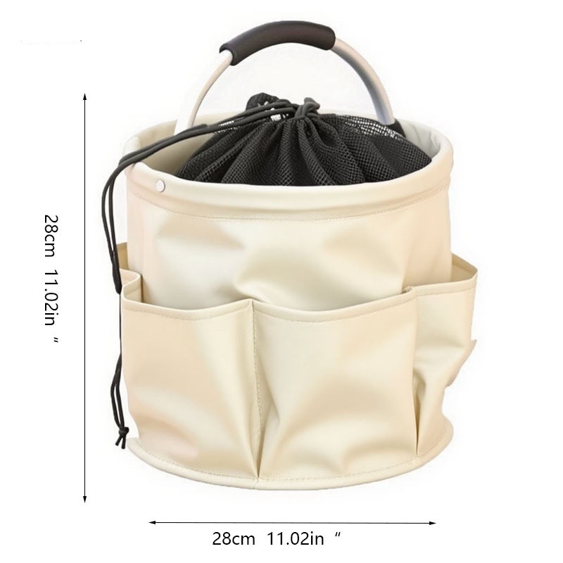 Foldable storage basket for gardening and camping