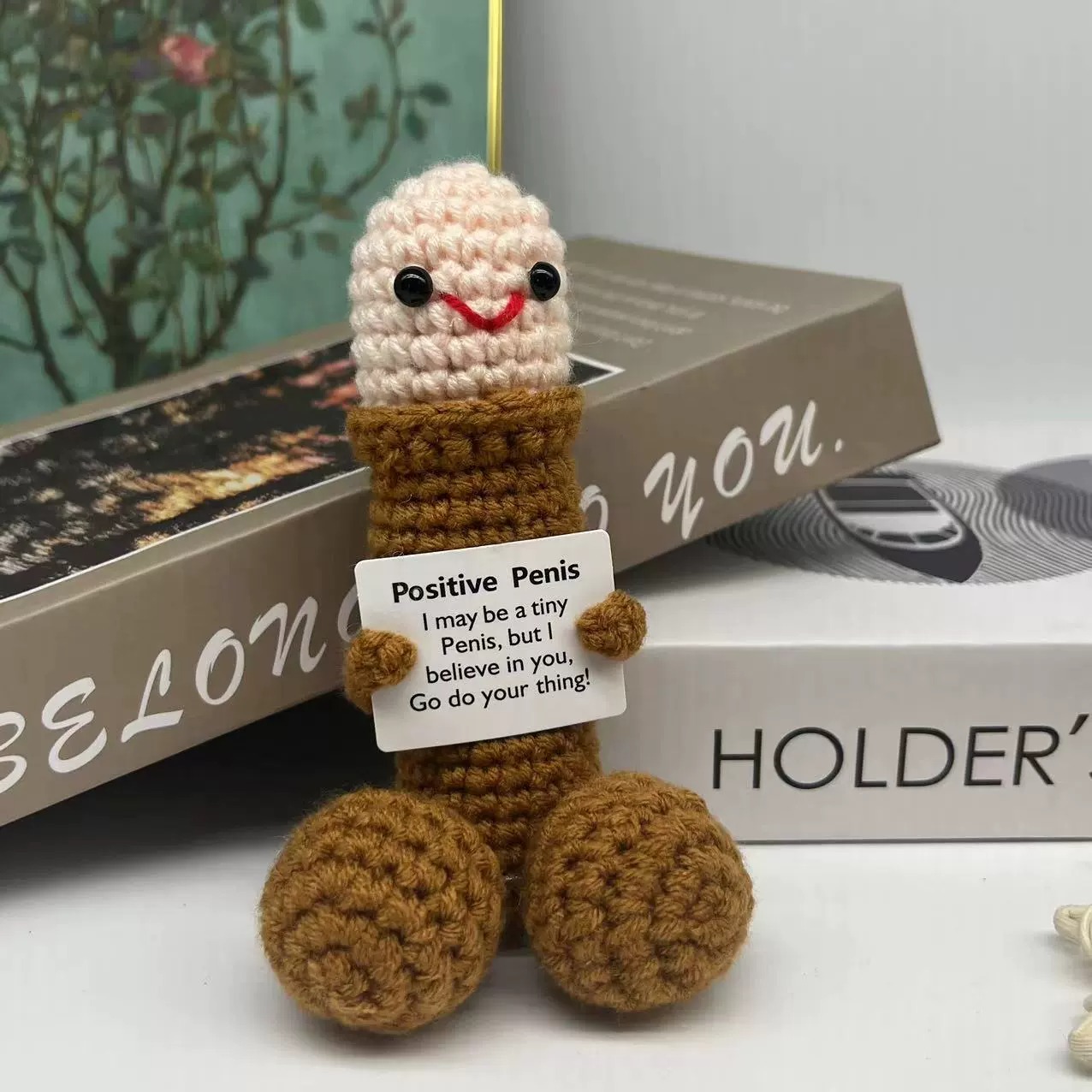 Funny Positive Penis Emotional Support Quotes Dumpster Fire Crochet Hanging Ornament