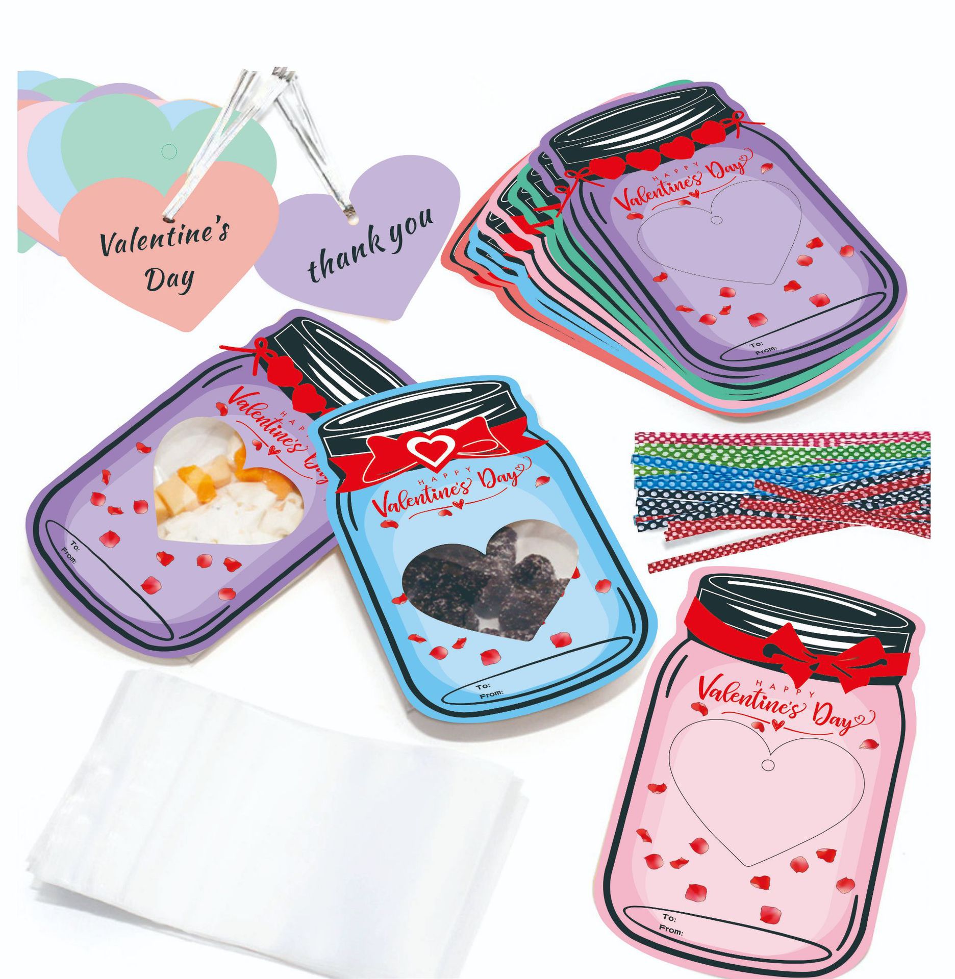 🔥LAST DAY 50% OFF - 💖Mason Jar Happy Valentines Day Cards🍬