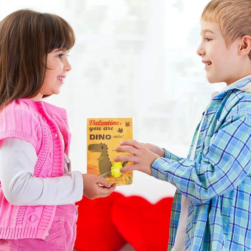 Easter Valentine Gifts, 24pcs Hatching Dinosaur Eggs Growing Valentine Eggs