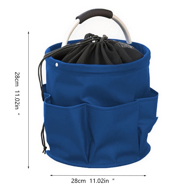 Foldable storage basket for gardening and camping
